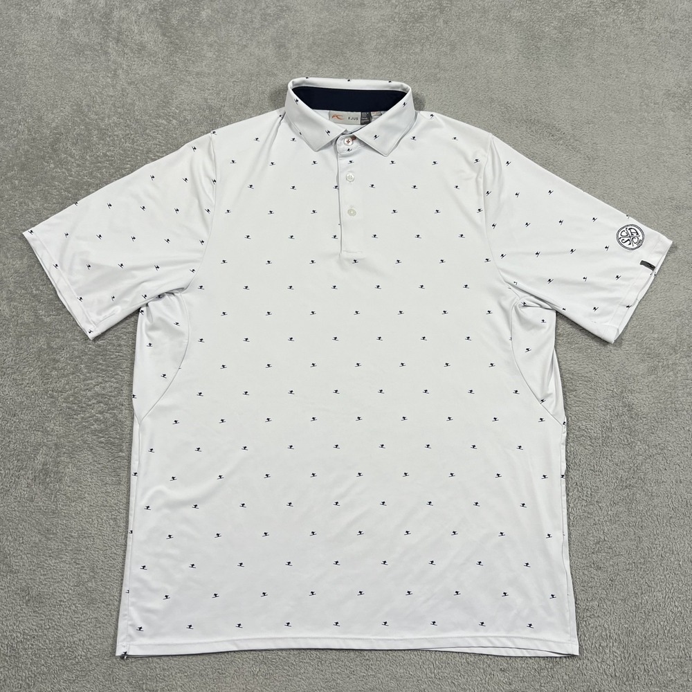KJUS Sotto Polo Shirt Mens 54 XL Golf Comfort Fit UPF 50+ All Over Print